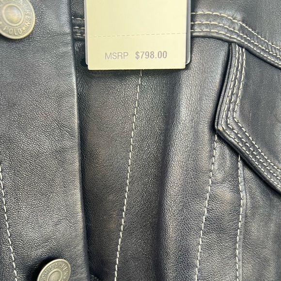 🔥🔥NWT Polo Ralph Lauren genuine leather denim jacket style 🚀 - Picture 6 of 6